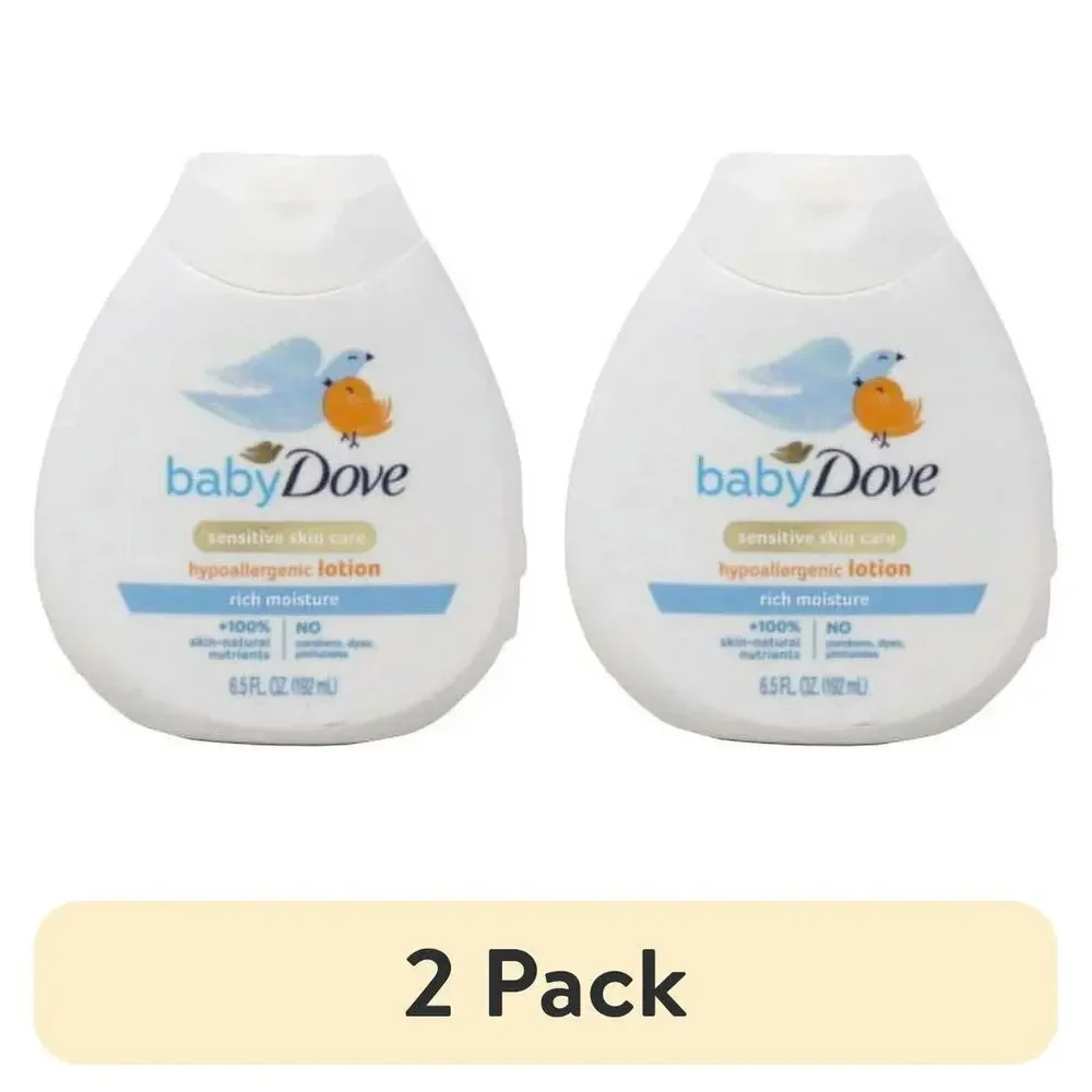 2-Pack Baby Dove Sensitive Skin Care Hypoallergenic Lotion Rich Moisture 6.5oz